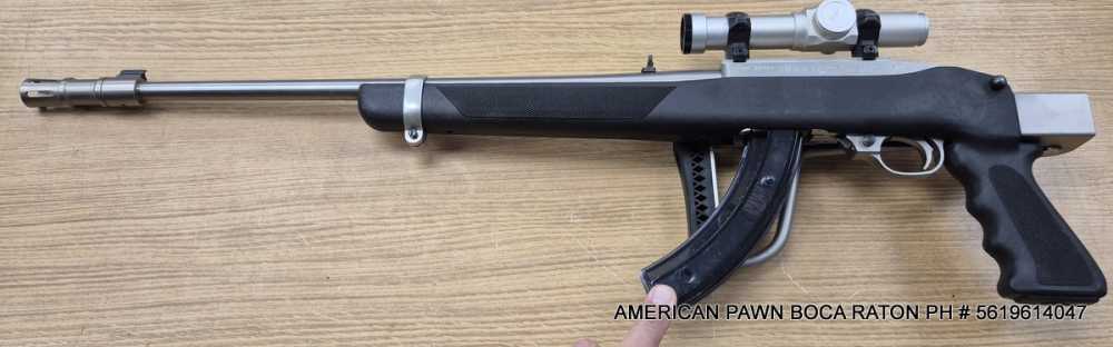 RUGER 10/22 CARBINE STAINLESS, FOLDING STOCK LASERAIM RED DOT SCOPE, FLASH-img-14