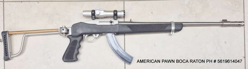 RUGER 10/22 CARBINE STAINLESS, FOLDING STOCK LASERAIM RED DOT SCOPE, FLASH-img-8