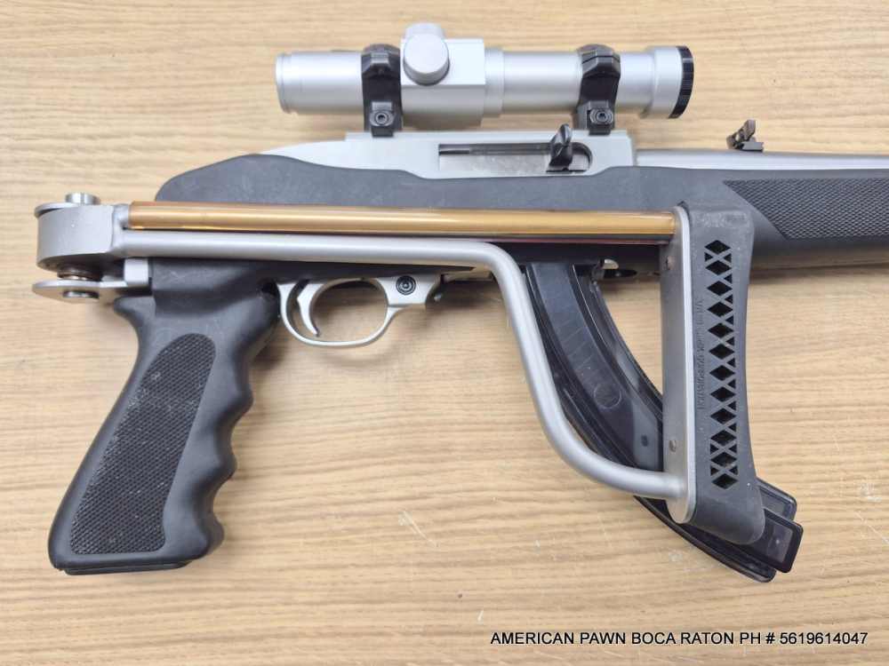 RUGER 10/22 CARBINE STAINLESS, FOLDING STOCK LASERAIM RED DOT SCOPE, FLASH-img-22