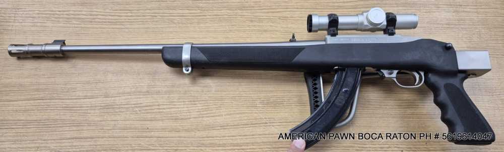 RUGER 10/22 CARBINE STAINLESS, FOLDING STOCK LASERAIM RED DOT SCOPE, FLASH-img-13