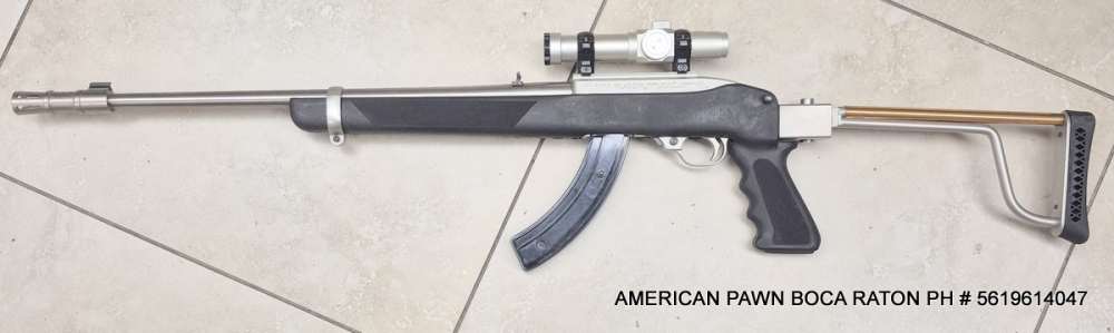 RUGER 10/22 CARBINE STAINLESS, FOLDING STOCK LASERAIM RED DOT SCOPE, FLASH-img-2