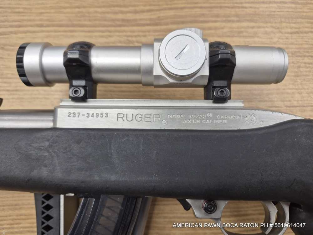 RUGER 10/22 CARBINE STAINLESS, FOLDING STOCK LASERAIM RED DOT SCOPE, FLASH-img-15