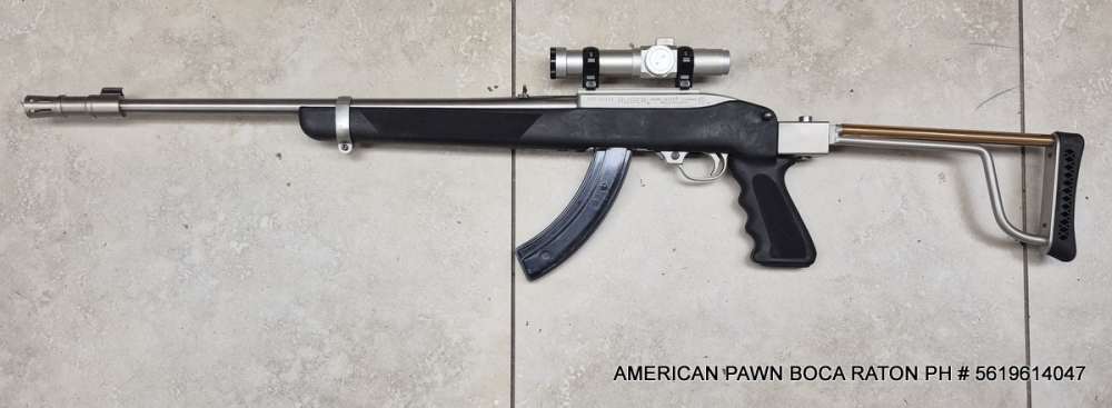 RUGER 10/22 CARBINE STAINLESS, FOLDING STOCK LASERAIM RED DOT SCOPE, FLASH-img-11