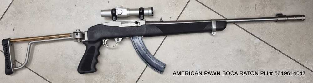 RUGER 10/22 CARBINE STAINLESS, FOLDING STOCK LASERAIM RED DOT SCOPE, FLASH-img-3