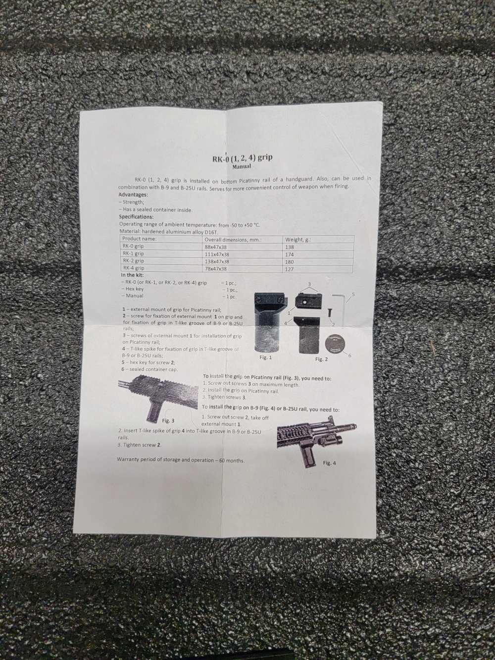 Russian Zenitco RK-4 picatinny mount forward vertical grip ak-74 foregrip-img-9