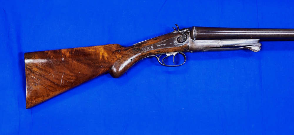 ANTIQUE GEO, FISHER (HENRI PIEPER) MODEL 1889 12GA SxS DAMASCUS HAMMER GUN-img-2