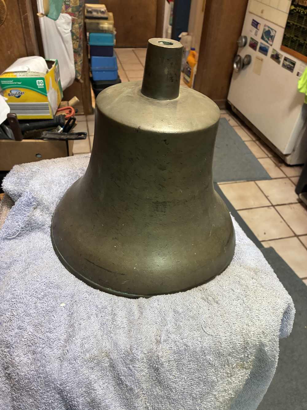 Vintage U.S. Navy U.S.N. Ship's Bell 11 3/8" and 28 Pounds-img-2