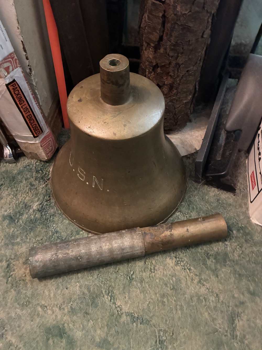 Vintage U.S. Navy U.S.N. Ship's Bell 11 3/8" and 28 Pounds-img-1