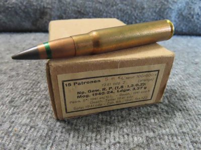 FULL BOX WWII GERMAN 8mm AMMO, SMK HIGH VELOSITY 100/600 TRACER
