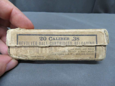 BOX PRE WWI US MILITARY .38 COLT REVOLVER AMMO-FULL 20 ROUNDS