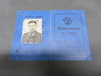 WWII GERMAN POLICE OFFICER’S ID CARD-ORIGINAL