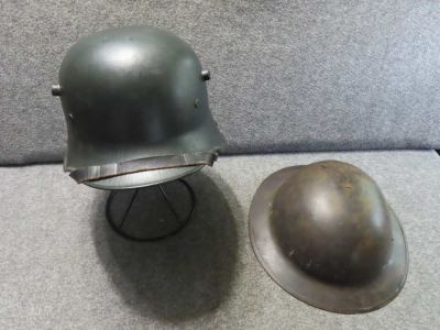 WWI AMERICAN AND GERMAN HELMETS-DOUGHBOY AND MODEL 1916
