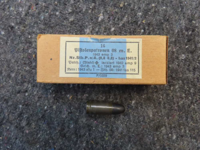 WWII German 9mm Submachinegun ammo - 16 Rds - 1942 Dated - Unissued - Clean
