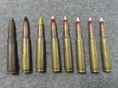 8 ROUNDS .50 CALIBER BROWNING MACHINEGUN AMMO; U.S. & DOMINICAN REP.