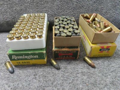 3 BOXES, 125 ROUNDS .32 SMITH & WESSON SHORT CALIBER AMMUNITION