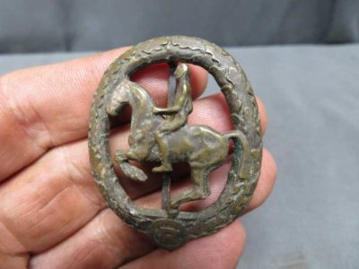 WWII GERMAN BRONZE HORSEMAN’S BADGE-ORIGINAL