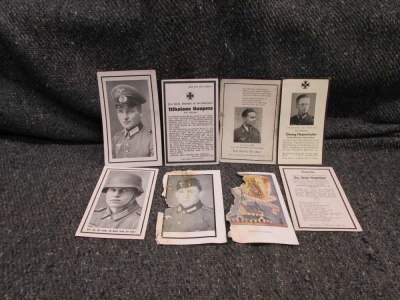 8-WWII ERA GERMAN DEATH CARDS, ALL GRADE 2, NICE RESALE