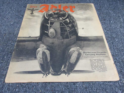 ORIGINAL WWII ERA GERMAN DER ADLER MAGAZINE DATED OCTOBER 1941