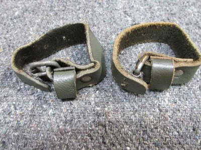PAIR OF FINN MOSIN NAGANT GREEN LEATHER "DOG COLLARS"