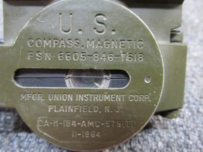 VIETNAM ERA U.S. ARMY MAGNETIC COMPASS DATED NOVEMBER 1964