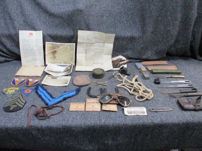 WWI-VIETNAM WAR ERAS ASSORTED MILITARIA-MESS KIT PIECES-USMC MATCHES-PHOTOS