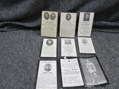 8-ORIGINAL WWI GERMAN DEATH CARDS-VETERANS-GRENADIER-ARGONNE FOREST
