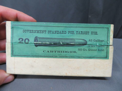 SEALED VINTAGE BOX WINCHESTER .45-70 GOVERNMENT AMMO-BEAUTIFUL LABEL