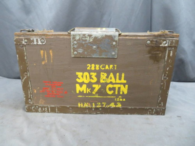 FULL CRATE WWII SOUTH AFRICAN MILITARY .303 BRITISH AMMO-DATED 1945-288 Rds