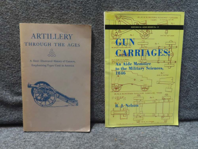 2 BOOKS-ARTILLERY THROUGH THE AGES, GUN CARRIAGES AN AIDE MEMOIRE