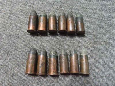 12 ROUNDS OF ANTIQUE SPENCER 56-50 RIMFIRE CALIBER CARTRIDGES