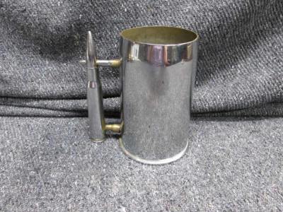 WWII ERA JAPANESE SHELL TRENCH ART TANKARD WITH HANDLE-CHROMED-NICE LOOKING