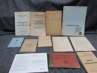 LOT OF 12 PCS. WWI-1970's MILITARY MANAUALS-AMERICAN AND FRENCH