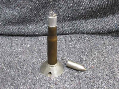 WWII TRENCH ART LIGHTER MADE OF A .50 CALIBER SHELL & ARTILLERY FUSE-1944