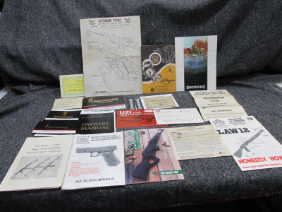LOT OF RIFLE, SHOTGUN & PISTOL MANUALS; BROWNING, UZI, WEATHERBY