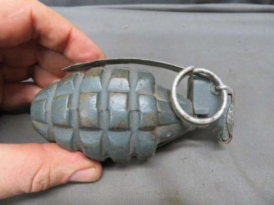 WWII US MILITARY MARK 2 HAND GRENADE-ORIGINAL-BLUE PAINTED FOR TRAINING