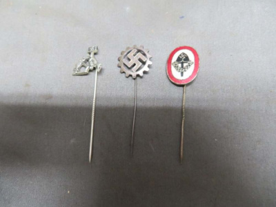 LOT OF 3 ORIGINAL WWII GERMAN STICKPINS-DAF, NSBO, RAD