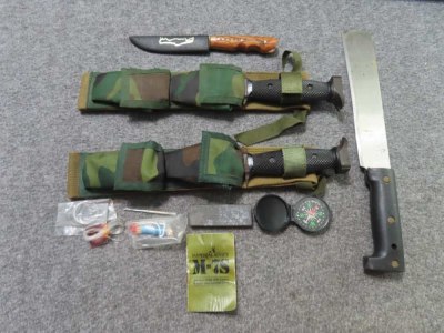 4-KNIVES; 2 IMPERIAL SURVIVAL-TRADITIONAL KNIFE FROM CRETE, SHORT MACHETE