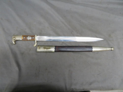 WWII GERMAN POLICE BAYONET-CARL EICKHORN-UNIT MARKED SCABBARD-NICE