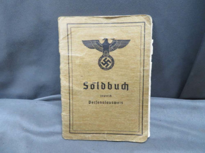 WWII GERMAN ARMY SOLDBUCH SOLDIER’S ID BOOK-NICE PHOTO