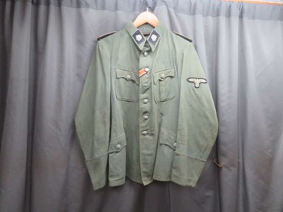 WWII GERMAN OFFICER’S TAILORED TUNIC W/REPRODUCTION WAFFEN SS INSIGNIA-NICE