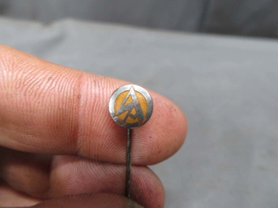 WWII GERMAN SA RUNIC STICKPIN-NICE FINISH & ENAMEL