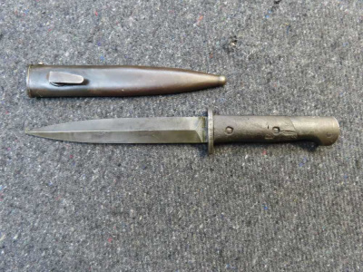 Portuguese Model 1948 FBP SMG Bayonet w/ Scabbard - Scarce - Nice Condition