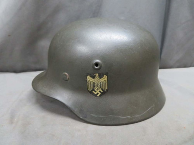 WWII GERMAN KRIEGSMARINE NAVY DOUBLE DECAL M40 HELMET-NICE PAINT