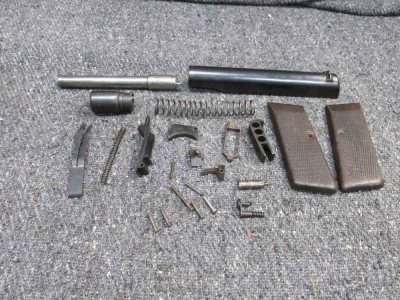 WWII GERMAN MARKED FN MODEL 1922 PISTOL PARTS KIT-7.65mm CALIBER-GOOD BORE
