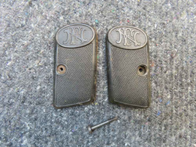 Original FN Browning Model 1905/1906 Horn Pistol Grip Set w/ Screw